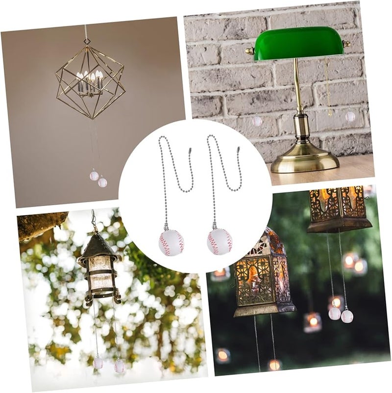 UPKOCH 6pcs Baseball Ceiling Fan Pull Chain Decorative Pendant Black Fine Craftsmanship - Image 3